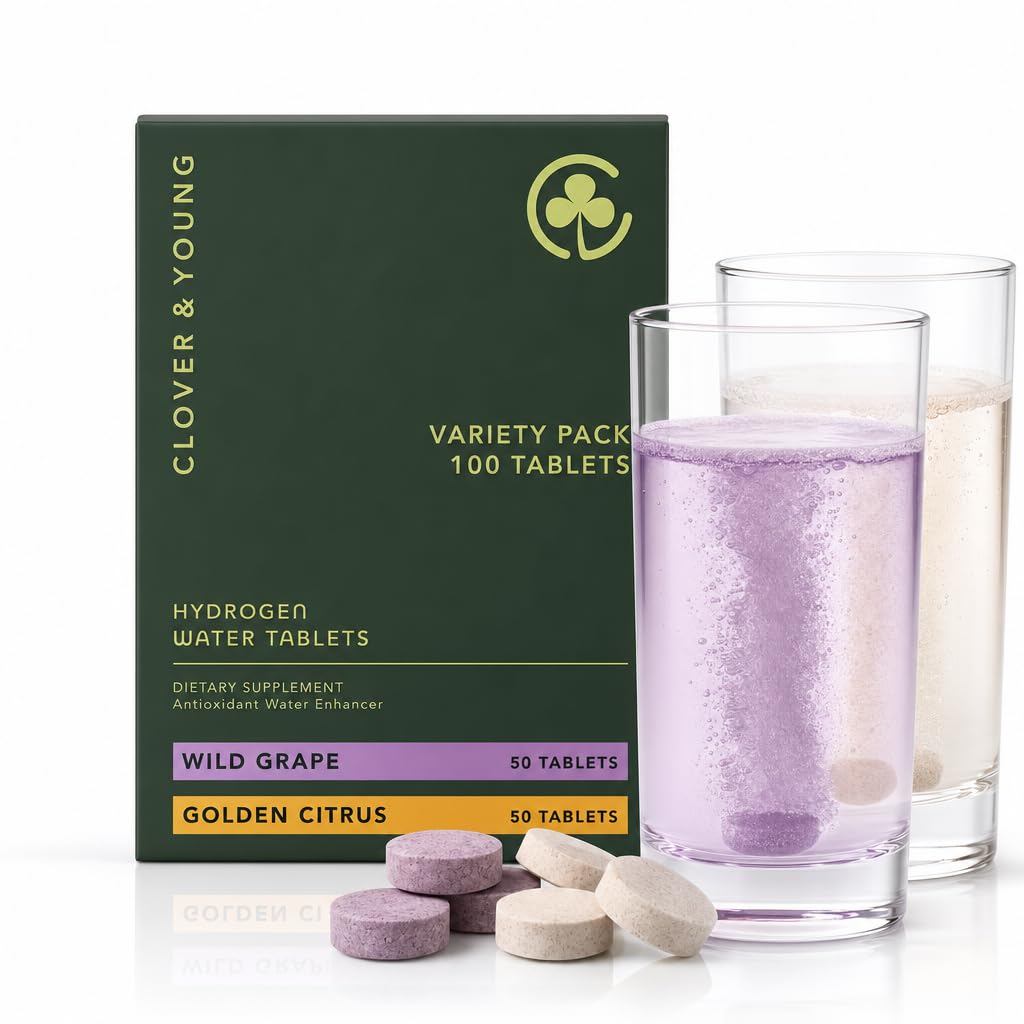 Clover & Young Tablettes d'Eau Hydrogène 100ct paquet avant