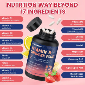 CNCHEF B-Complex 17-en-1 capsules sur une table