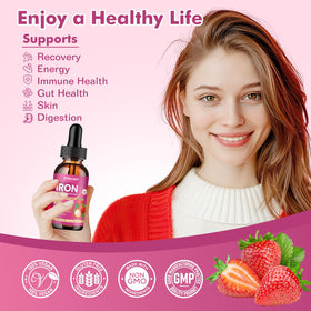 CNCHEF Complément Alimentaire Fer Liquide 18mg dosage de 2ml avec pipette
