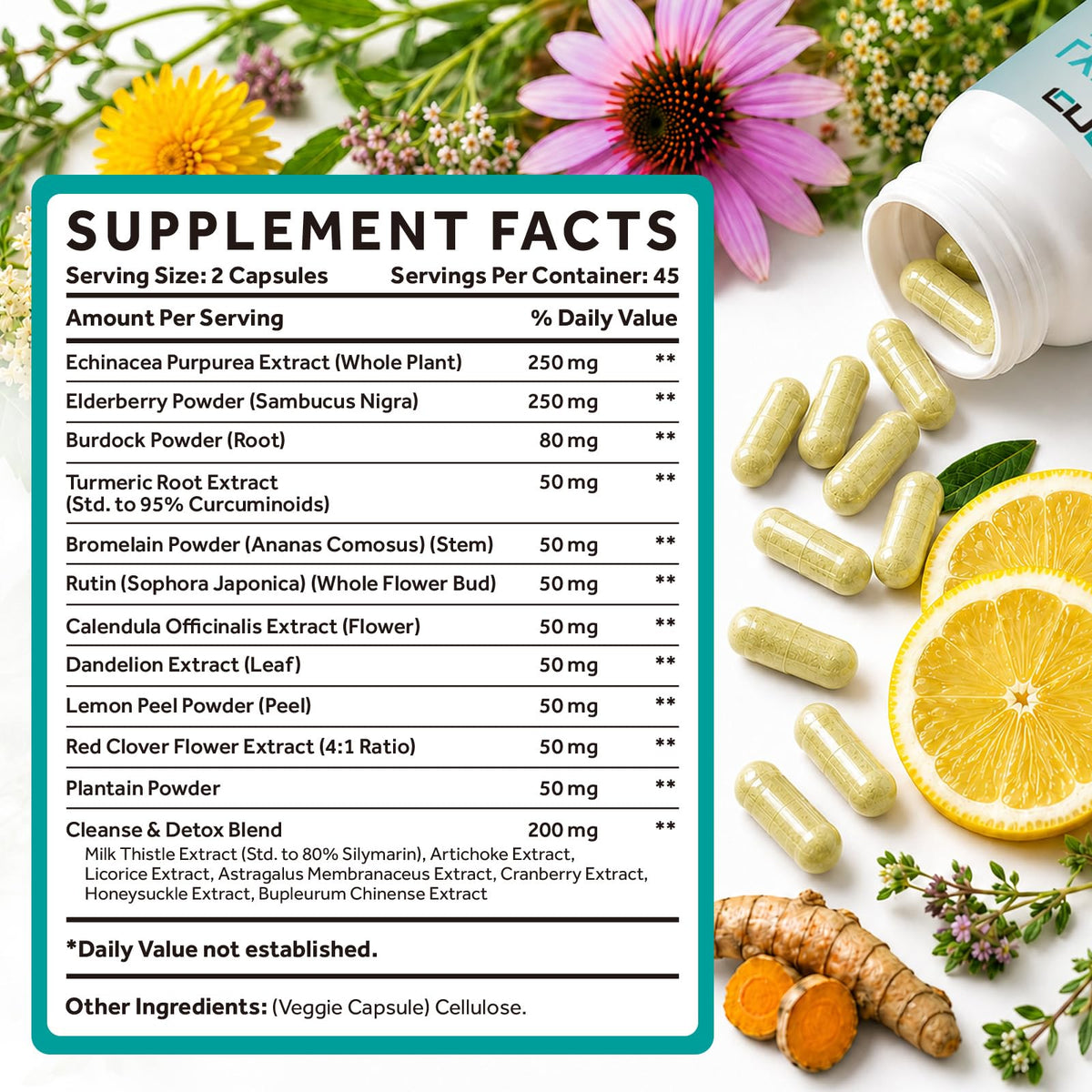 CNCHEF Complément Drainage Lymphatique 90 Capsules avec étiquette