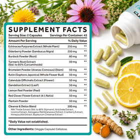 CNCHEF Complément Drainage Lymphatique 90 Capsules avec étiquette
