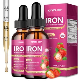 CNCHEF Fer Liquide 18mg flacon avant avec étiquette fraise
