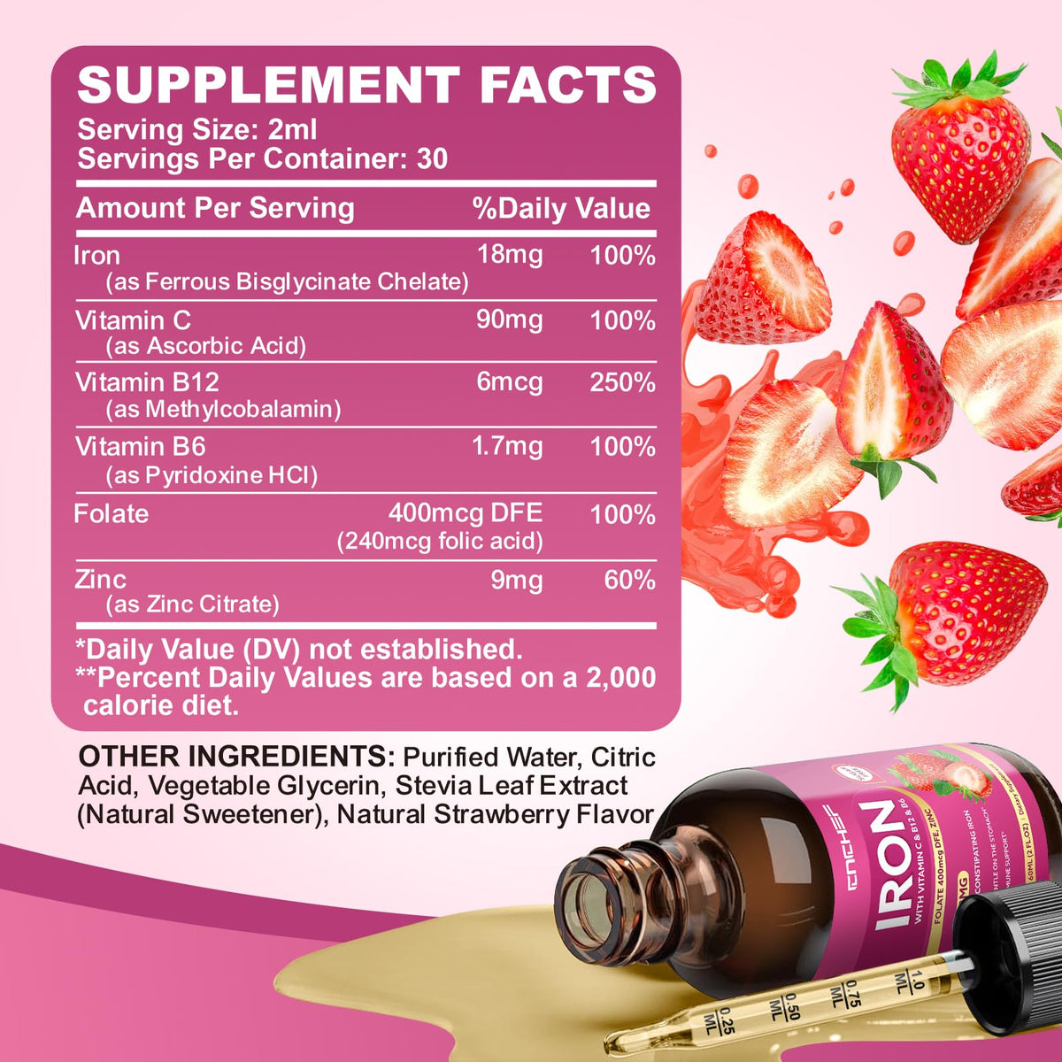 CNCHEF Fer Liquide 18mg flacons côte à côte