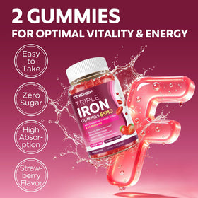 CNCHEF Gummies de Fer 65mg, ingrédients sur l'emballage