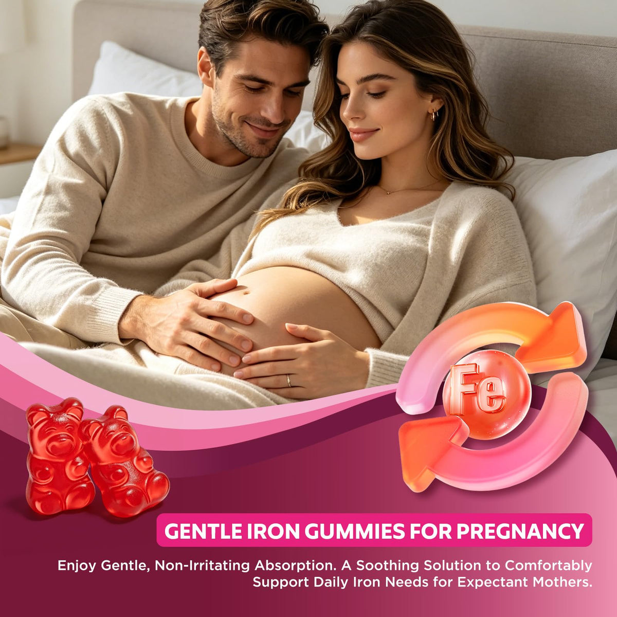 CNCHEF Gummies de Fer 65mg, vue de l'arrière du flacon