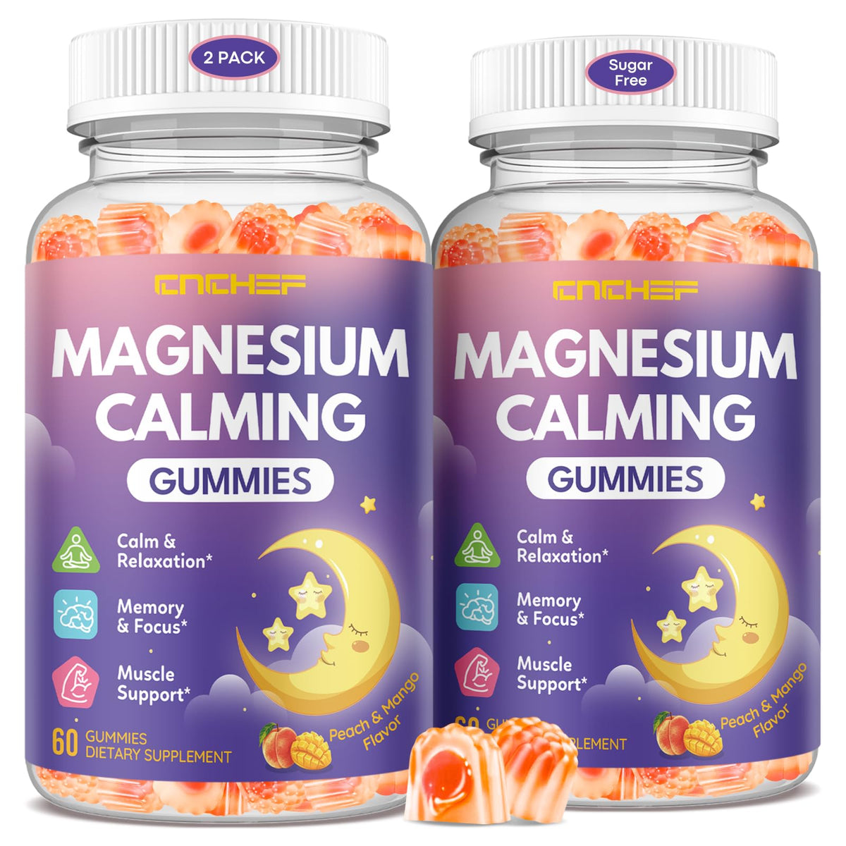 CNCHEF Gummies de Magnésium 300mg, paquet avant