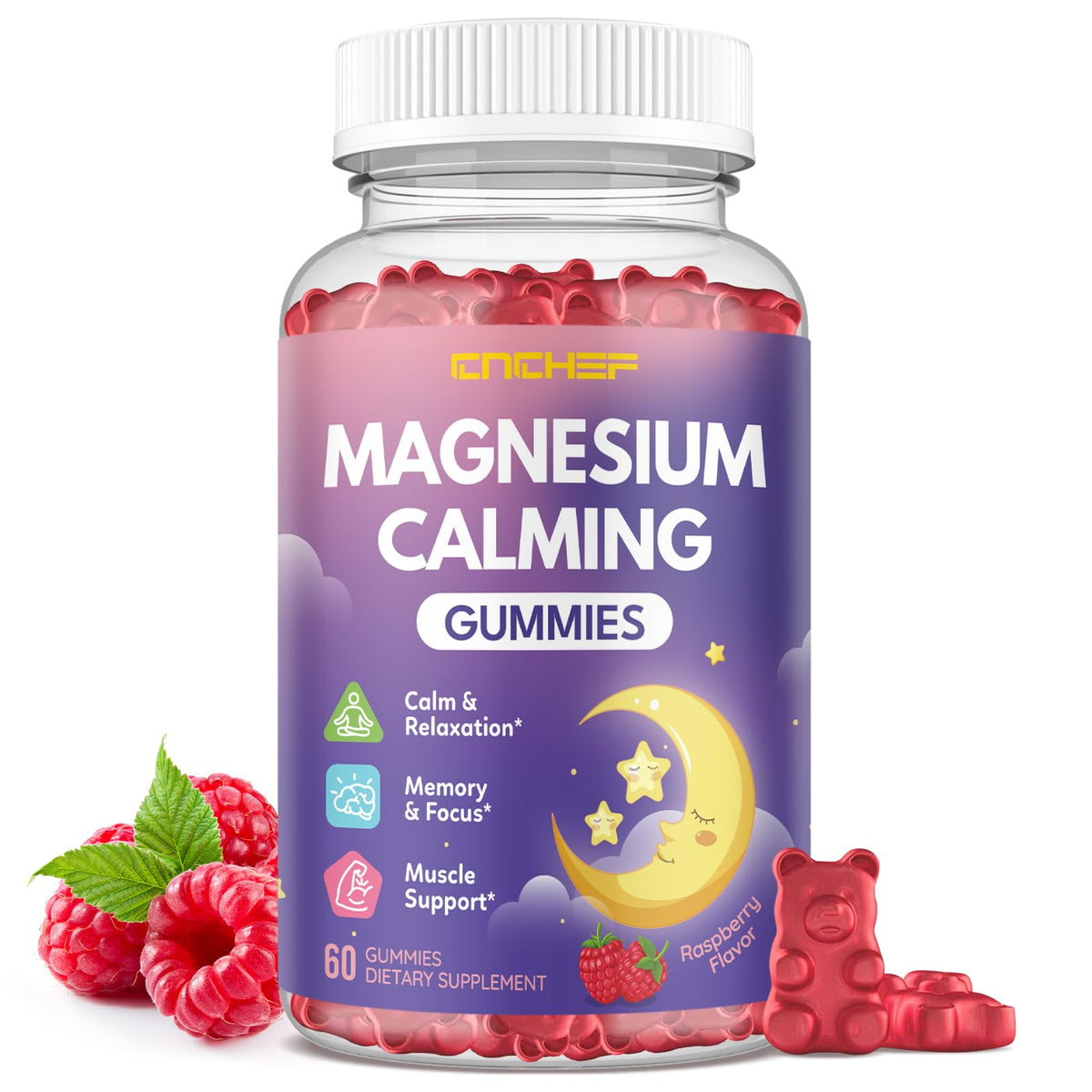 CNCHEF Gummies de Magnésium 300mg vue de face avec emballage