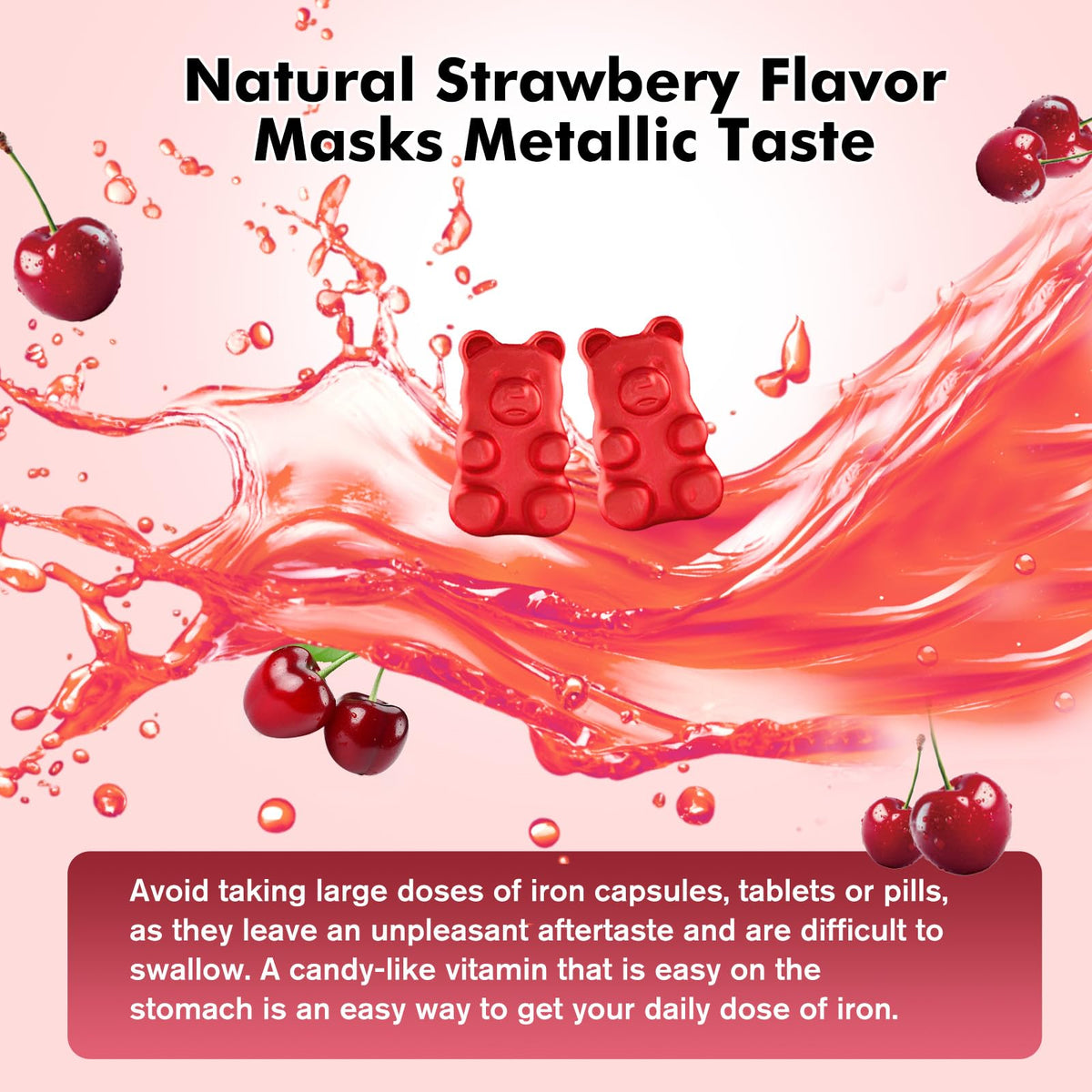 CNCHEF Gummies Fer Cerise sur fond coloré