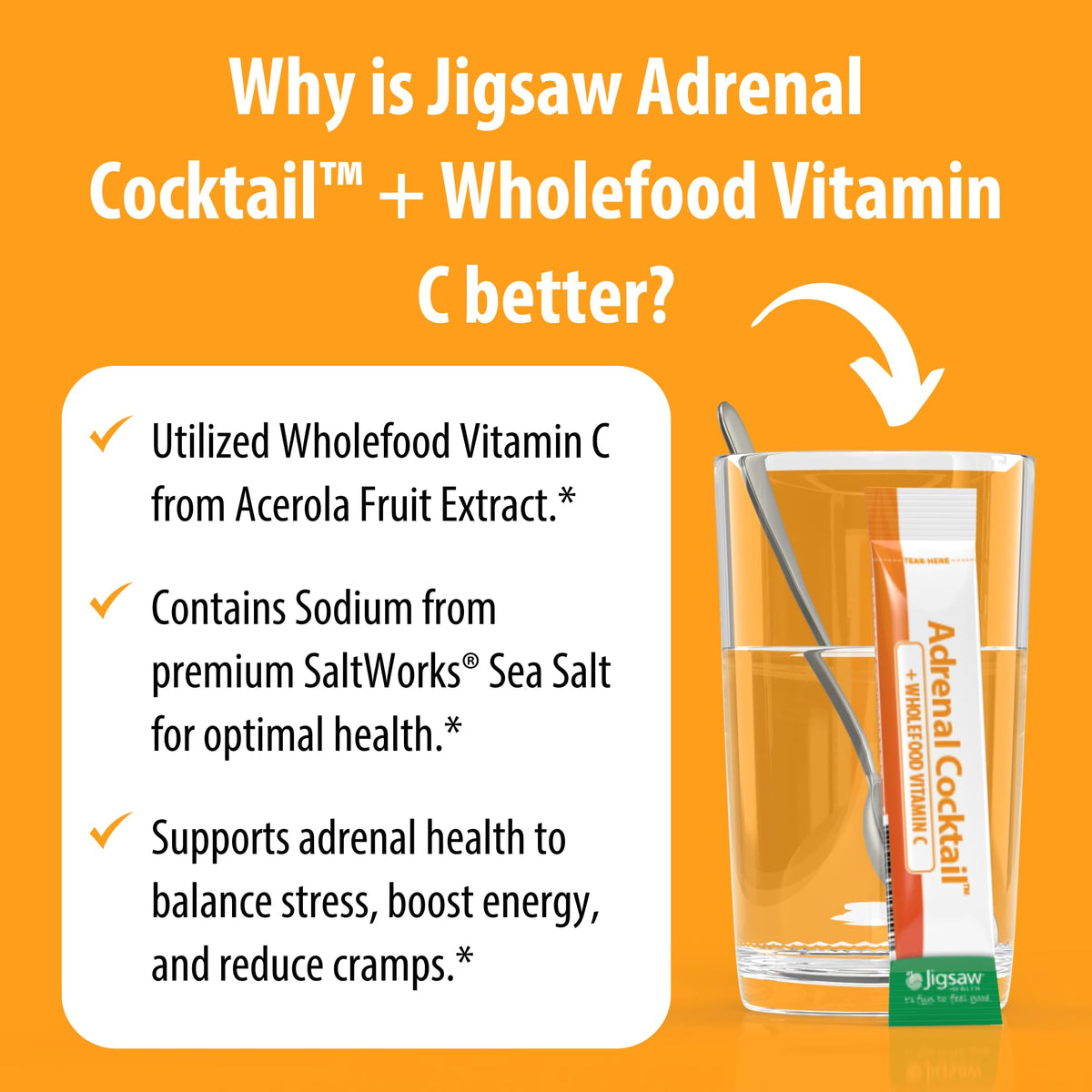 Cocktail Adrenal Jigsaw Health avec des ingrédients naturels