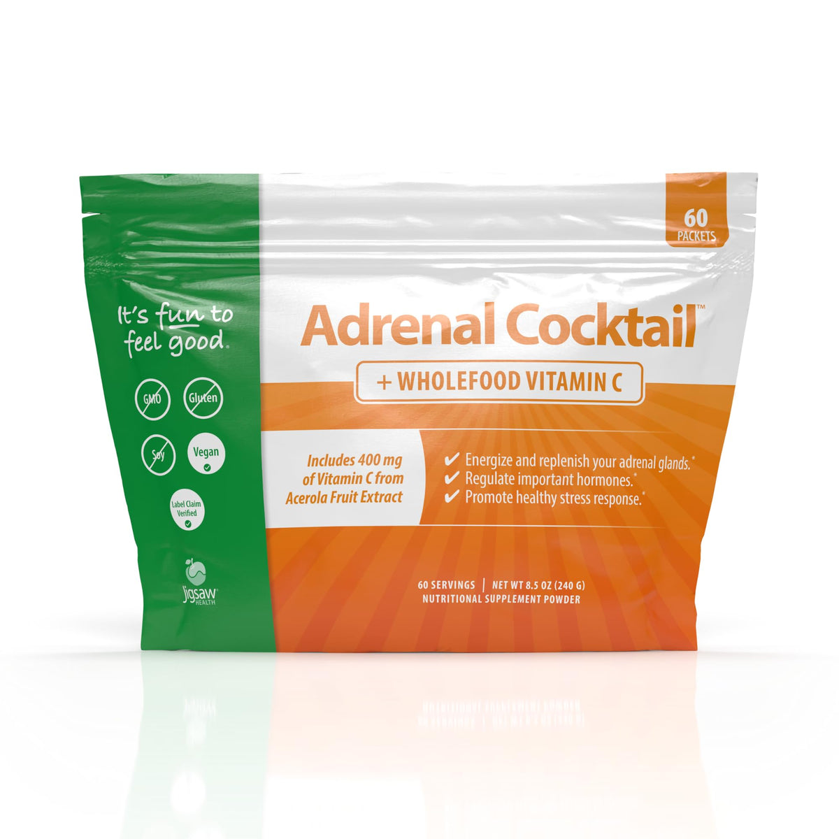 Cocktail Adrenal Jigsaw Health sachets en vue de face