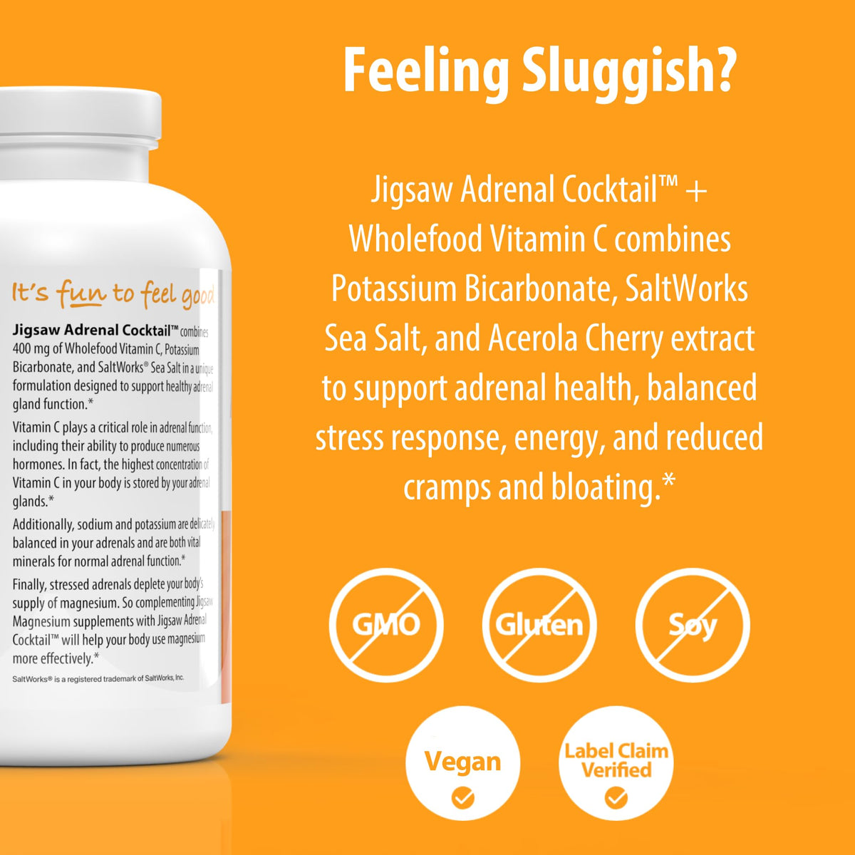 Cocktail Surrénal Jigsaw Health avec Vitamine C Alimentaire