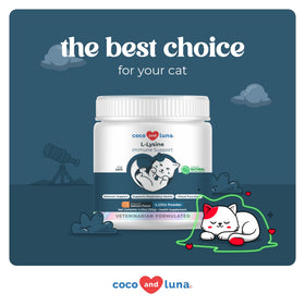 Coco and Luna L-Lysine pour Chats 900mg poudre en utilisation avec un chat