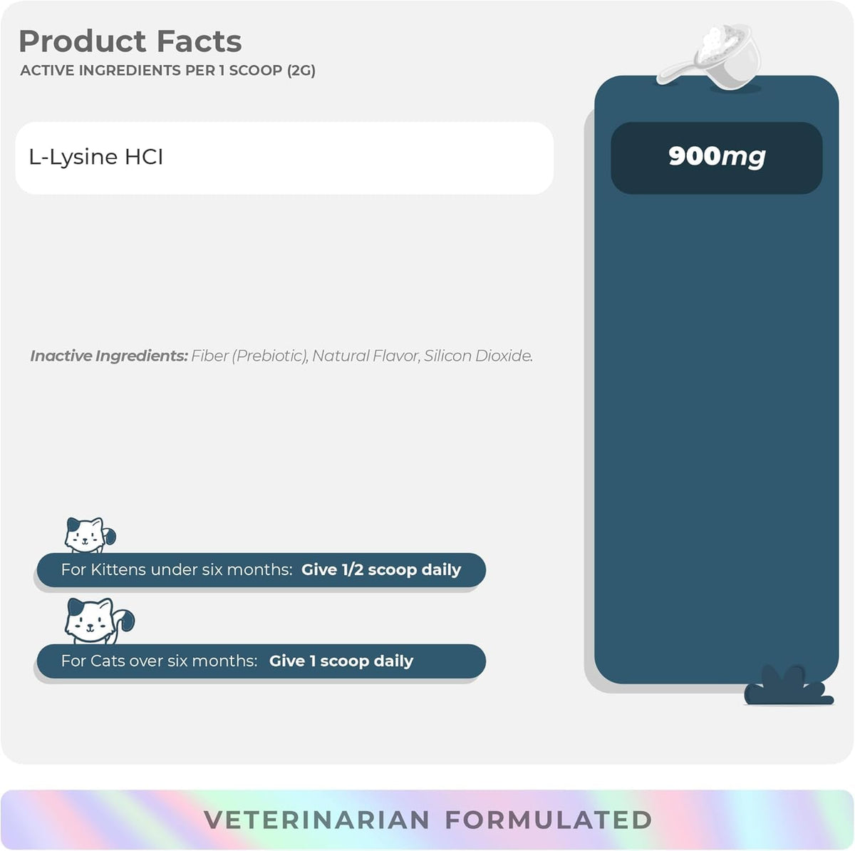 Coco and Luna L-Lysine pour Chats 900mg poudre vue de côté