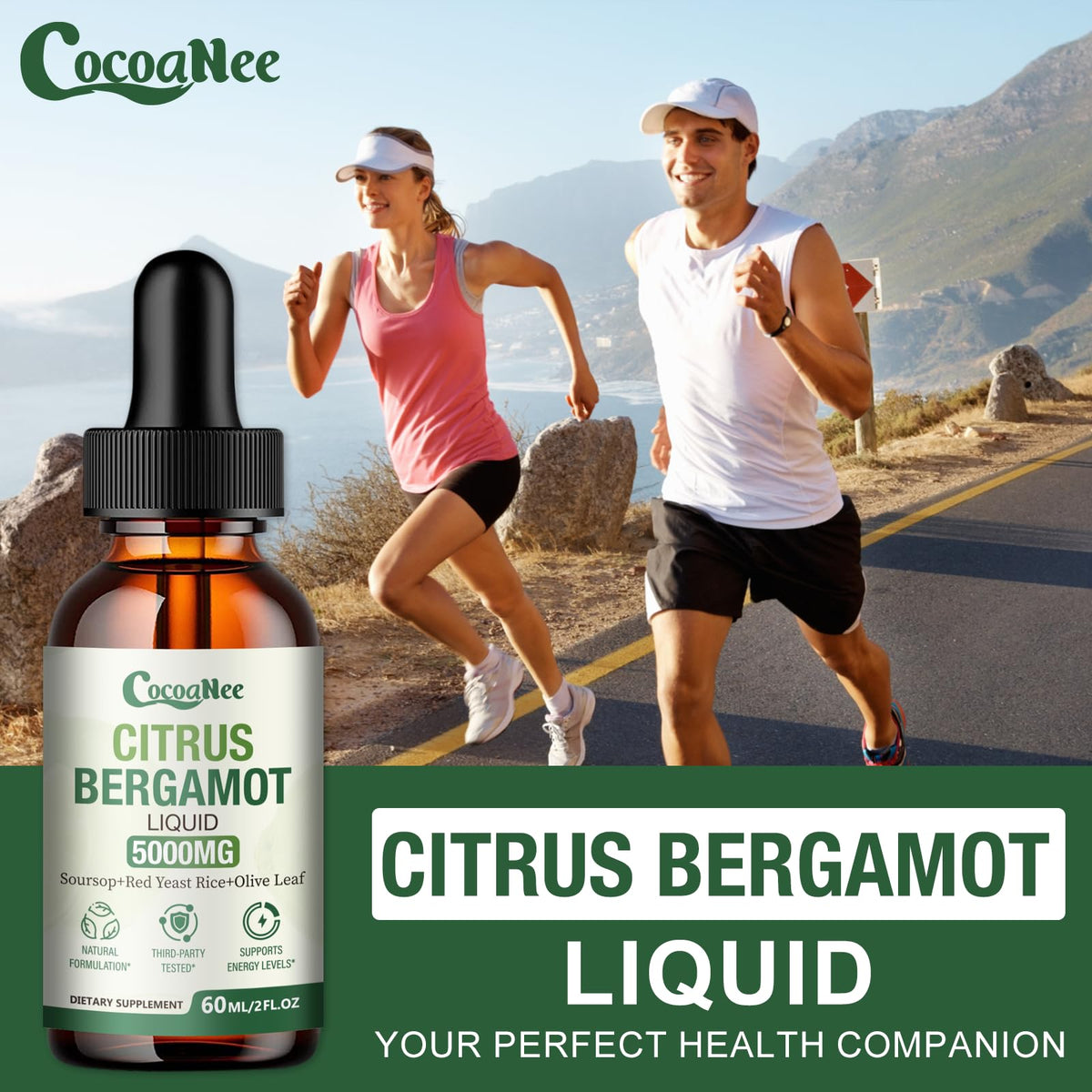 CocoaNee Citrus Bergamot gouttes sur fond clair
