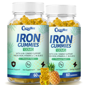 CocoaNee Fer Gummies 100MG 120 Cts boîte avant vue
