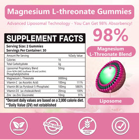 CocoaNee Gummies de Magnésium L-Thréonate - gummies individuels