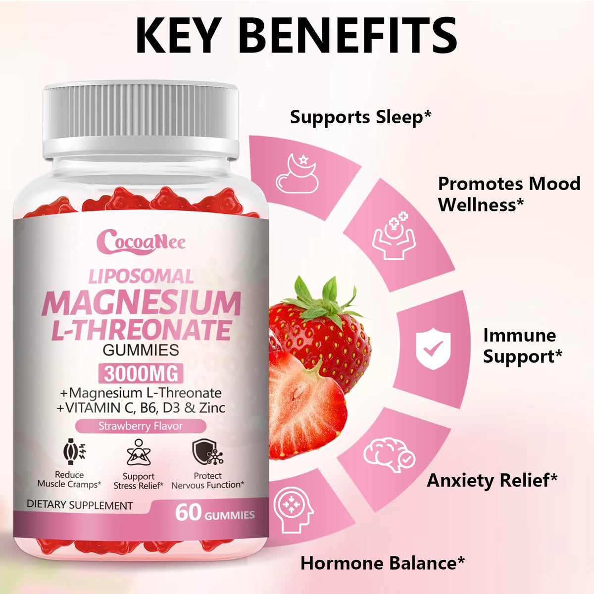 CocoaNee Gummies de Magnésium L-Thréonate - prise en main