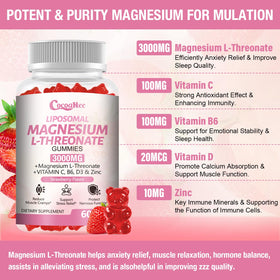 CocoaNee Gummies de Magnésium L-Thréonate - vue de côté