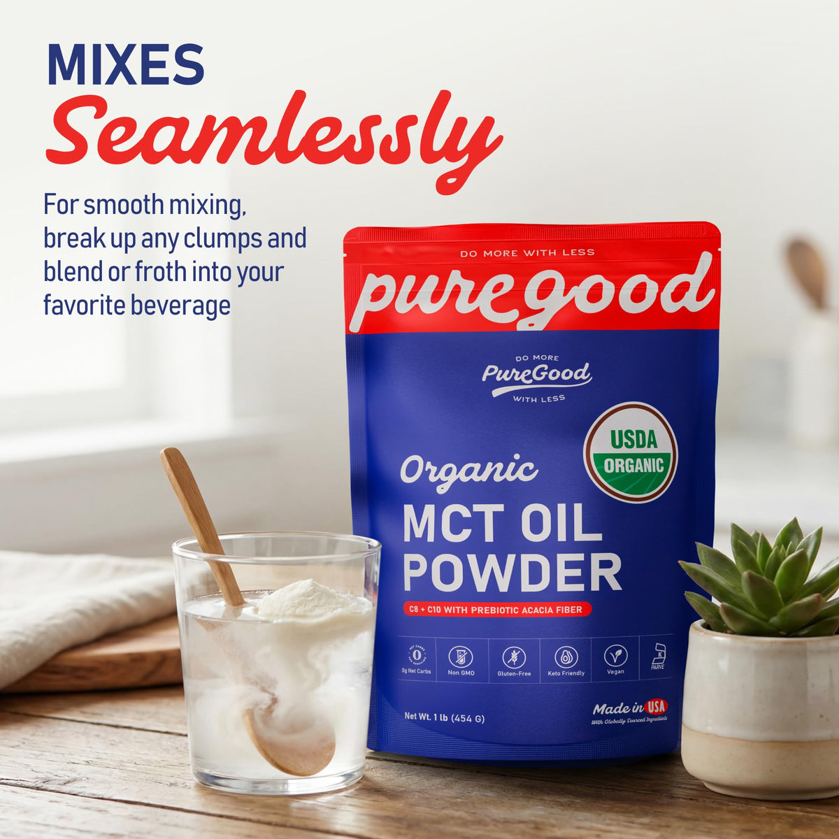 Code QR sur l'emballage de PureGood Poudre d'Huile MCT Bio