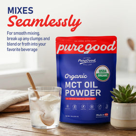 Code QR sur l'emballage de PureGood Poudre d'Huile MCT Bio