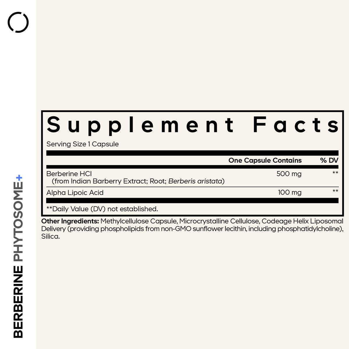 Codeage Berberine Phytosome 500 mg HCL capsules vue de dessus
