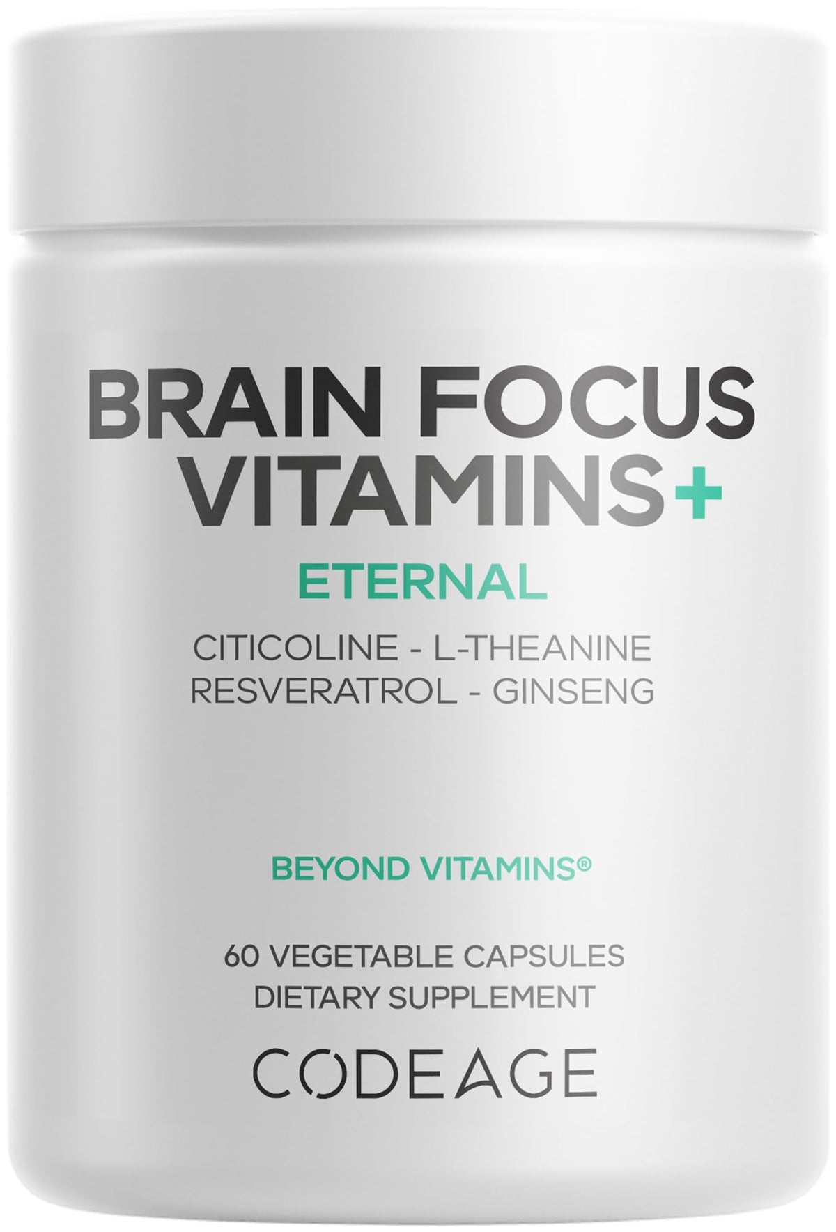 Codeage Brain Focus Vitamins+ 60 capsules vue avant