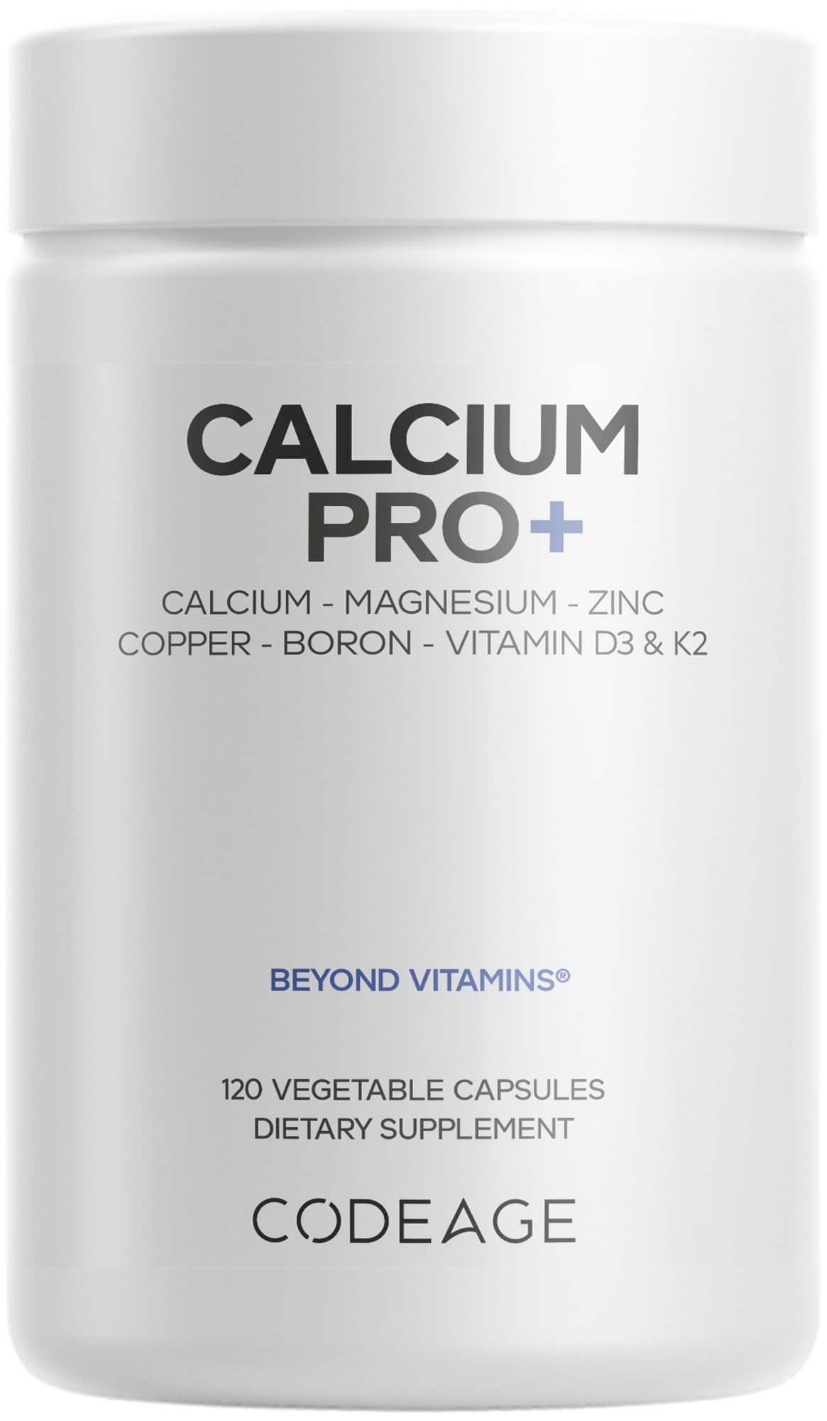 Codeage Calcium Pro+ 250mg flacon avant avec 120 capsules