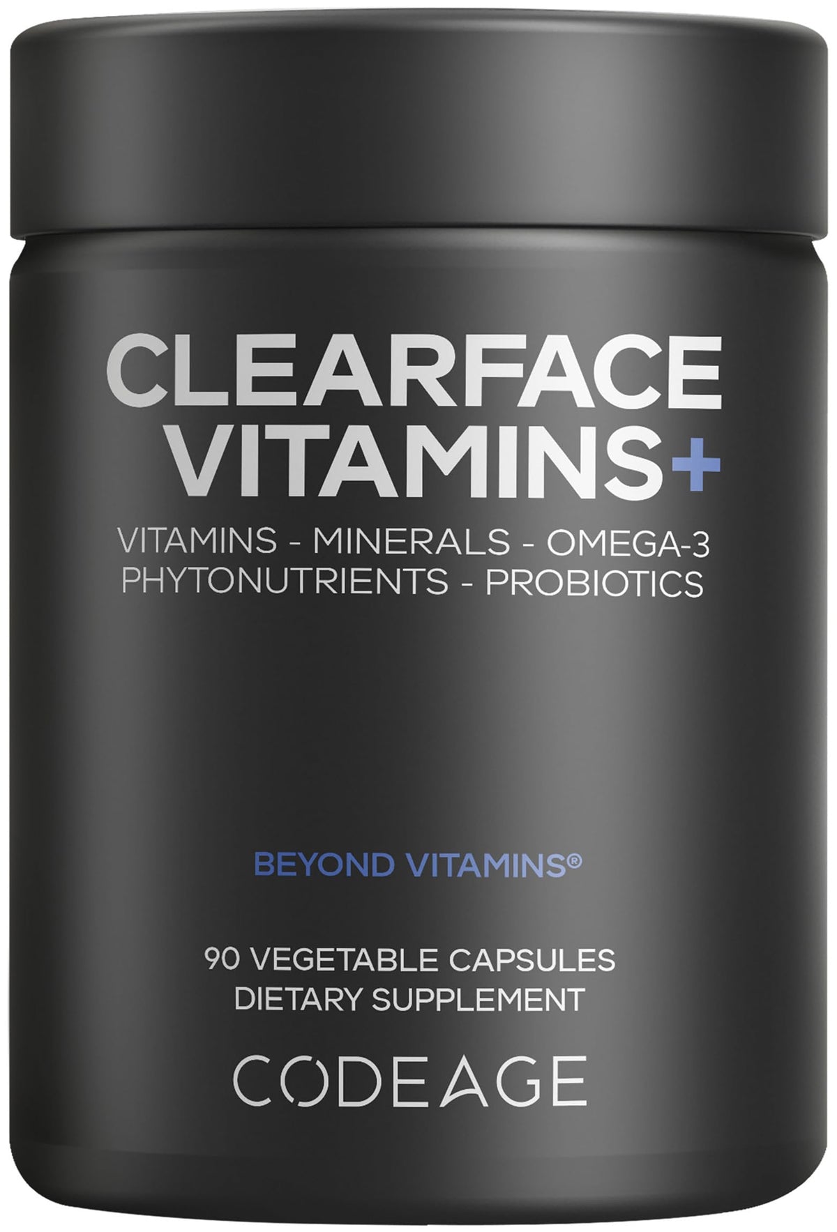 Codeage Clearface Vitamins 90 capsules vue avant avec étiquette