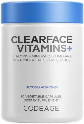 Codeage Clearface Vitamins 90 capsules vue de face avec étiquette