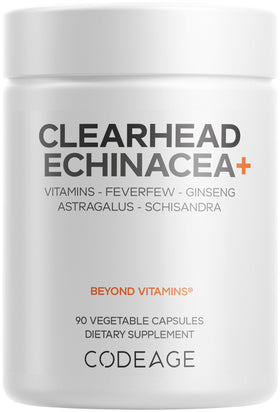 Codeage Clearhead Échinacée 90 capsules vue de face