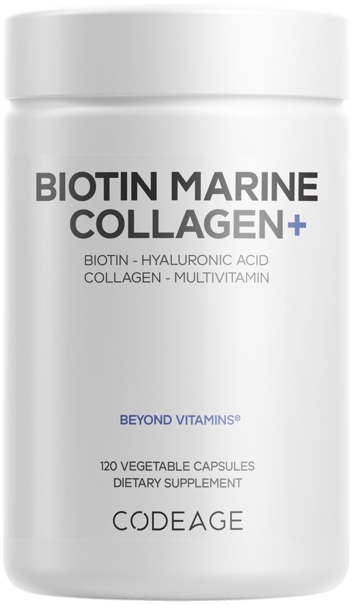 Codeage Collagène Marin Biotin 120 Capsules - vue de face