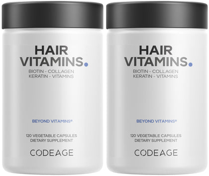 Codeage Compléments Alimentaires Cheveux 10000 mcg Biotine - vue avant
