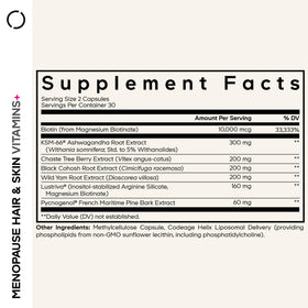 Codeage Compléments Alimentaires Femmes Menopause Cheveux & Peau 60 Capsules côté