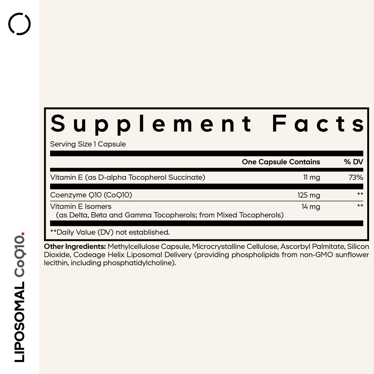 Codeage CoQ10 Liposomal 125mg bottle with 60 capsules
