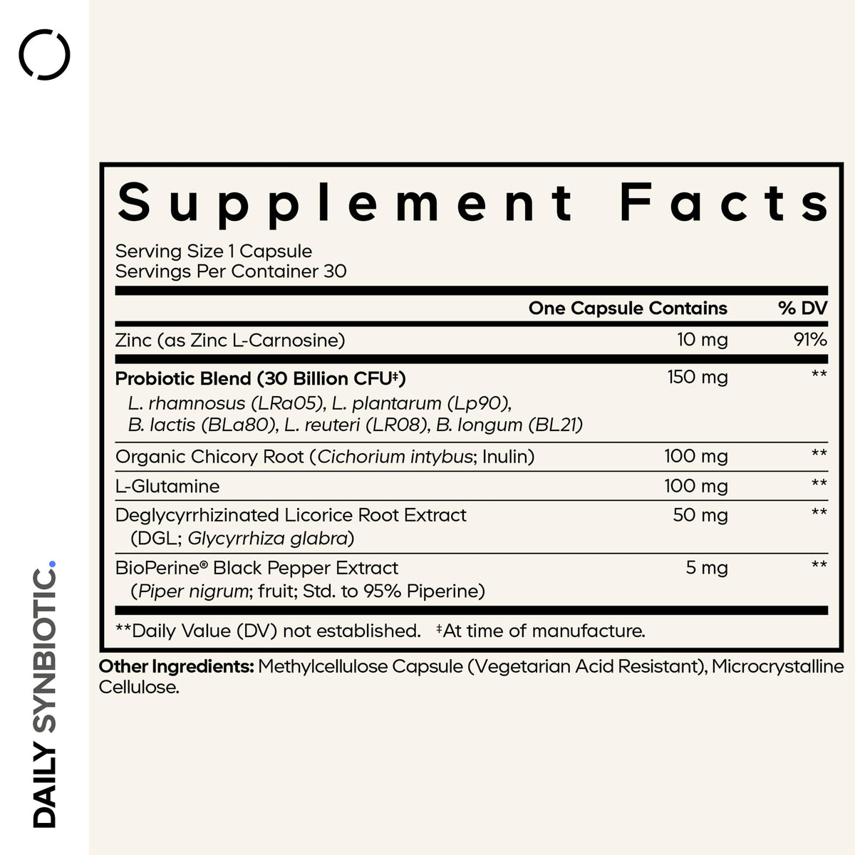 Codeage Daily Synbiotic bouteille avec capsules