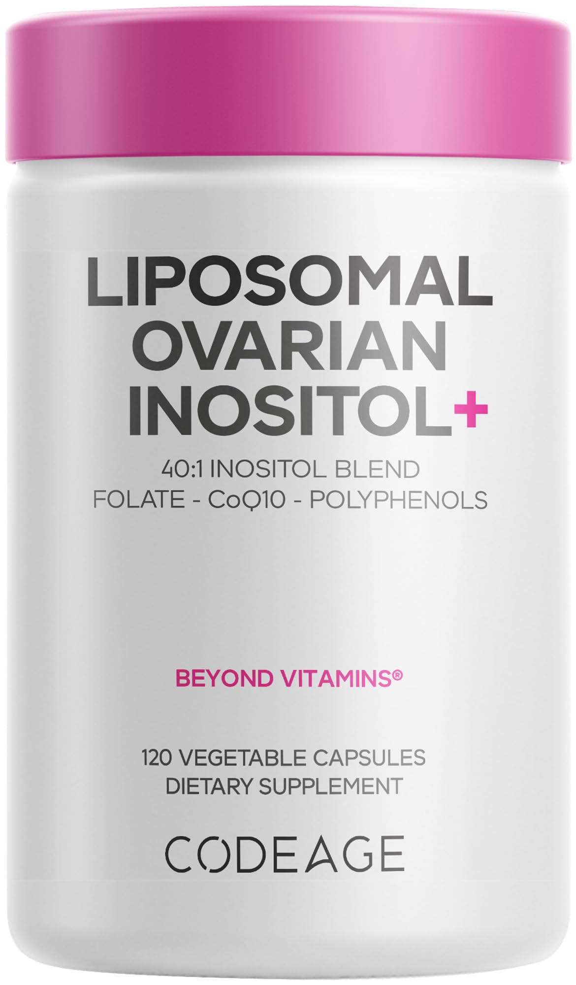 Codeage Inositol Liposomal+ 120 capsules devant de l'emballage