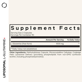 Codeage L-Glutamine Liposomal 1000mg capsules à l'intérieur du flacon