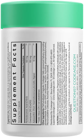 Codeage Liposomal C15:0 gélule à côté de son flacon