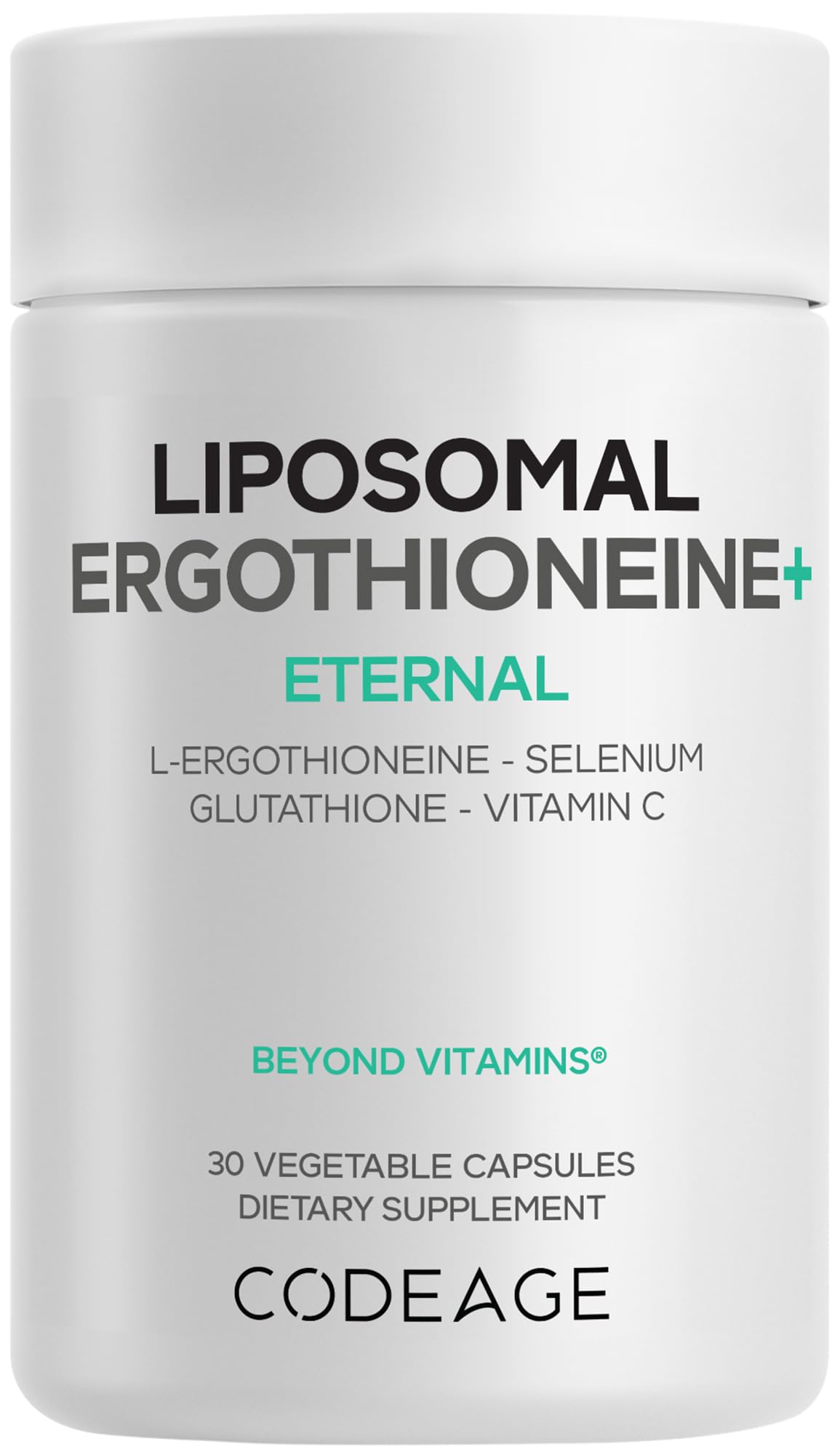 Codeage Liposomal Ergothioneine+ 30 capsules vue de face