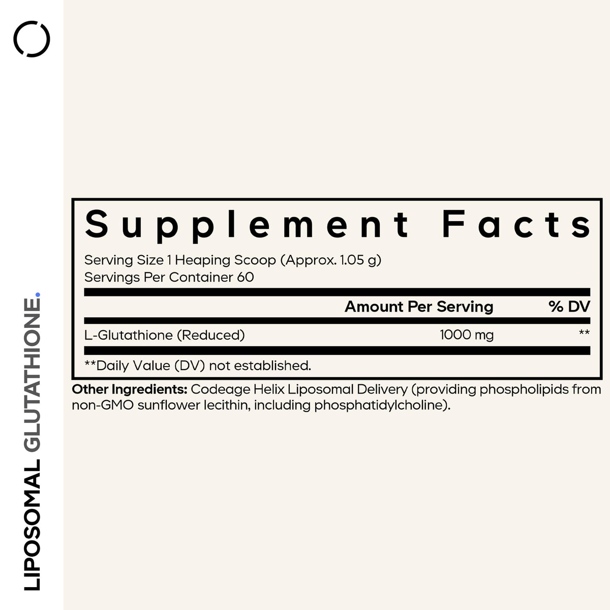 Codeage Liposomal Glutathione 100g vue de dos
