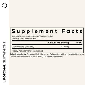 Codeage Liposomal Glutathione 100g vue de dos