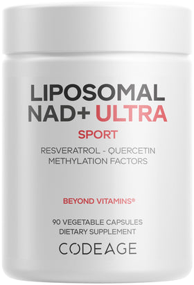 Codeage Liposomal NAD+ 500 mg avec Resvératrol, boîte avant