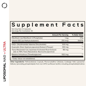 Codeage Liposomal NAD+ 500 mg capsules, vue de près