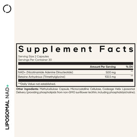Codeage Liposomal NAD+ 500mg, capsules vue de dessus