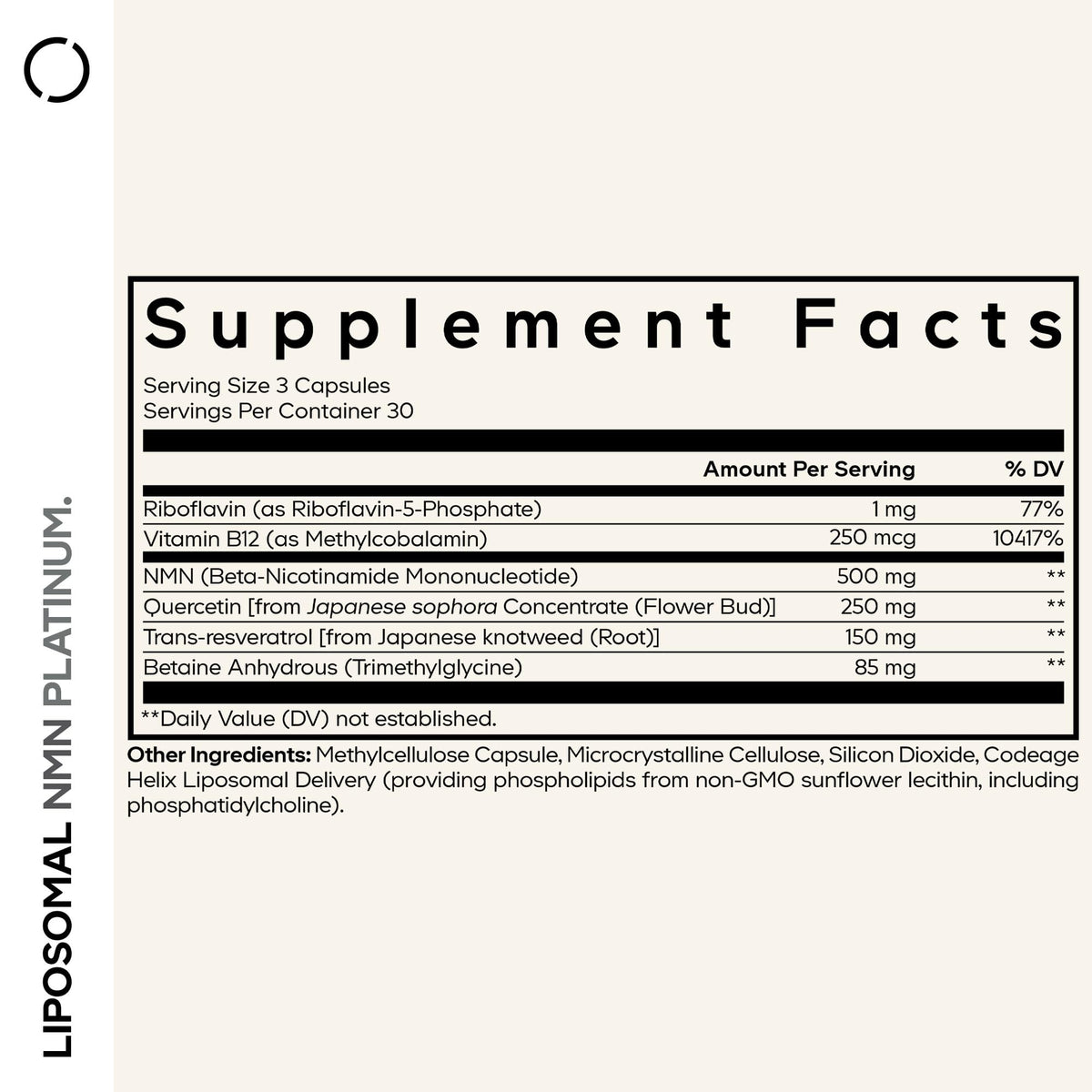 Codeage Liposomal NMN 500mg bottle with label