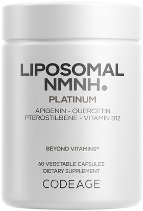 Codeage Liposomal NMNH Platinum 500mg capsules front view