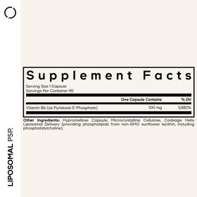 Codeage Liposomal P5P capsule avec étiquette visible