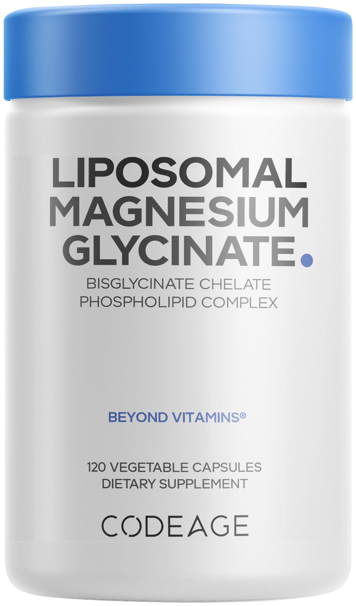 Codeage Magnésium Glycinate 120 capsules vue de face