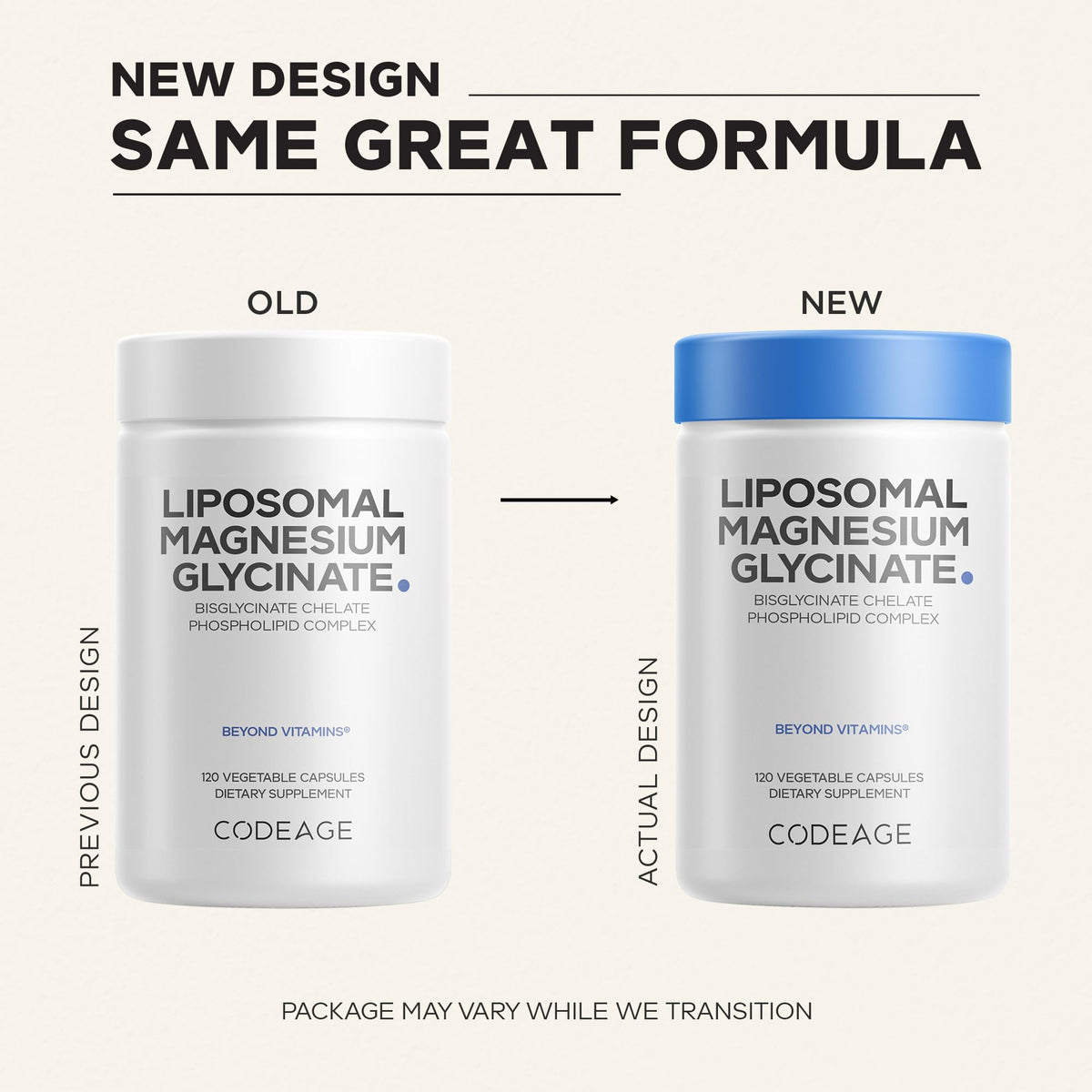 Codeage Magnésium Glycinate capsules sur une table