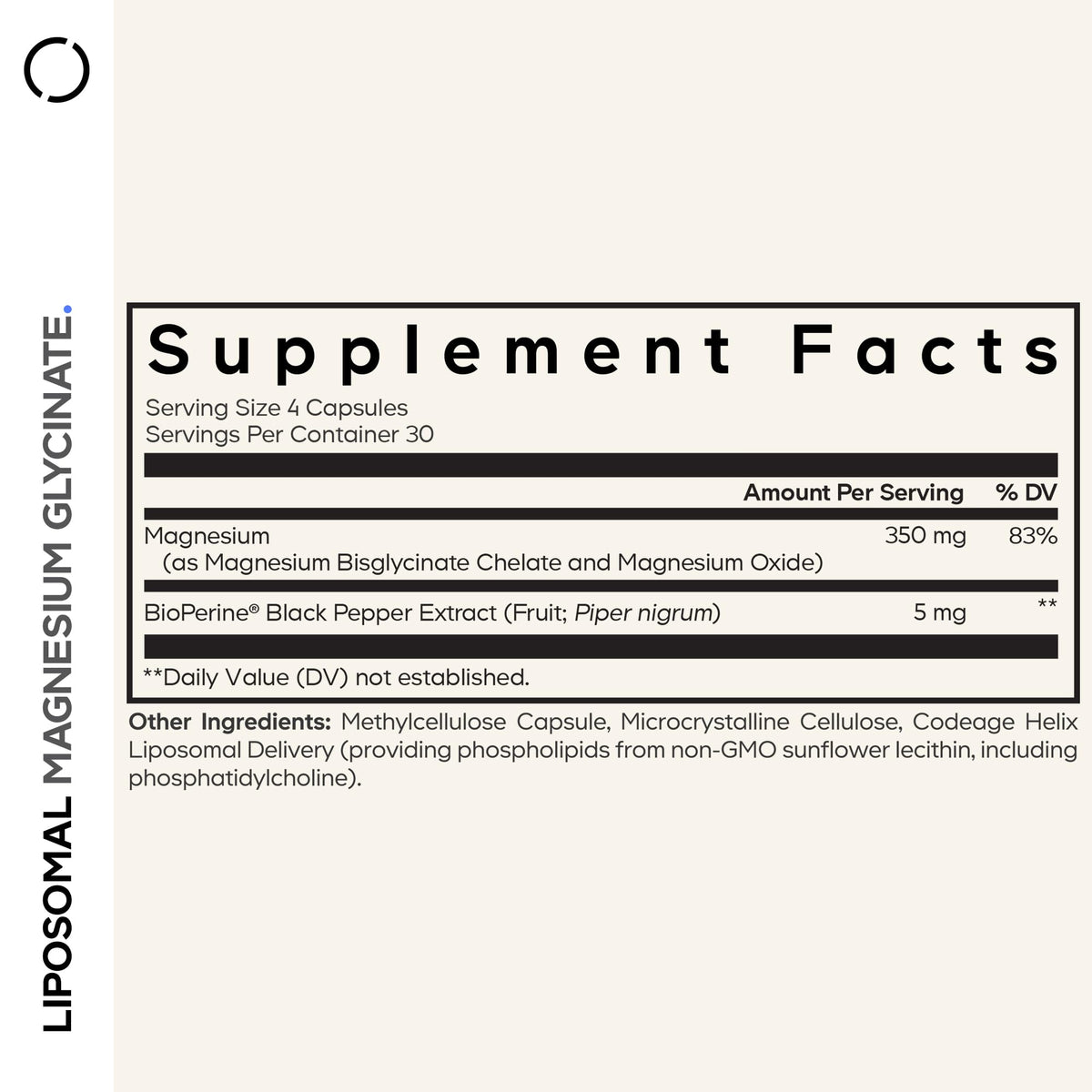 Codeage Magnésium Glycinate emballage et capsules